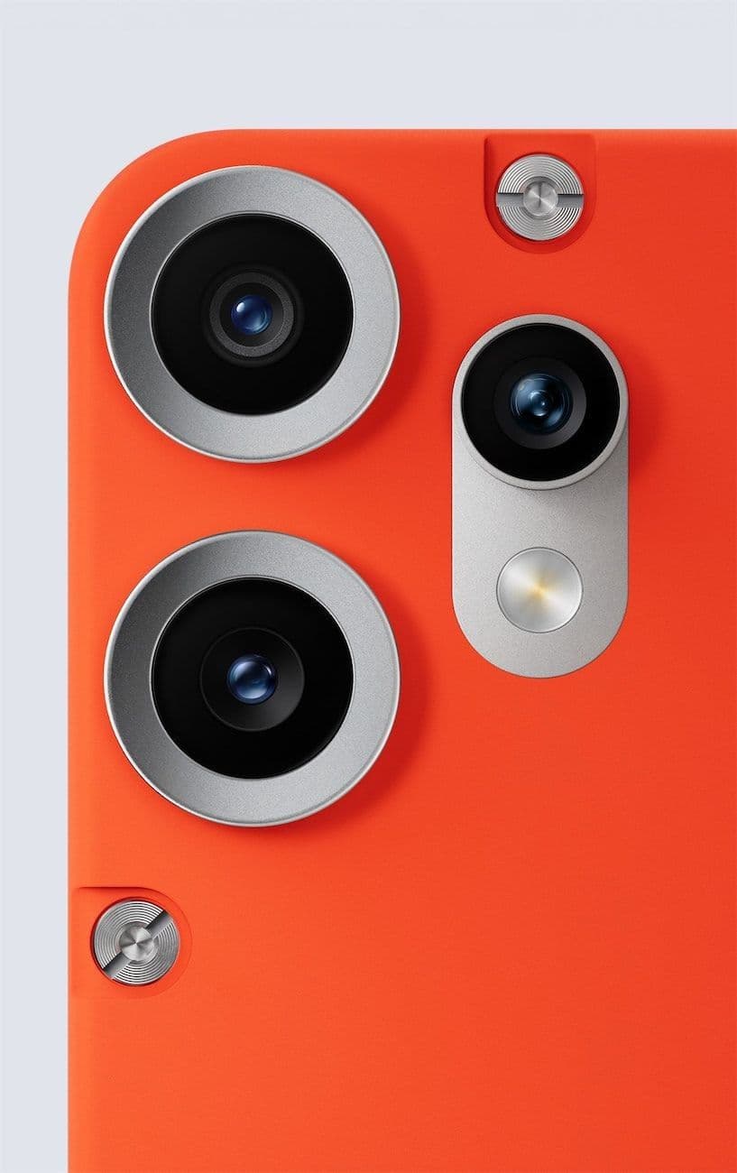 Orange phone camera close-up